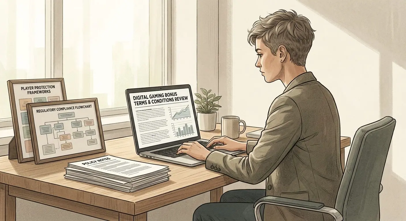 Illustration eines Experten, der Bonusregeln analysiert