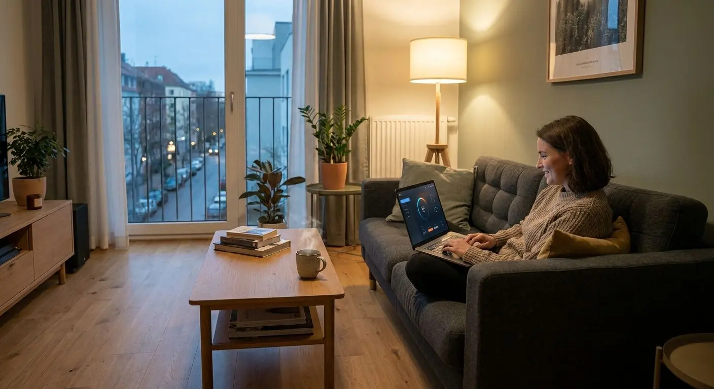 Nutzer genießt digitales Spielen zuhause in entspannter Umgebung