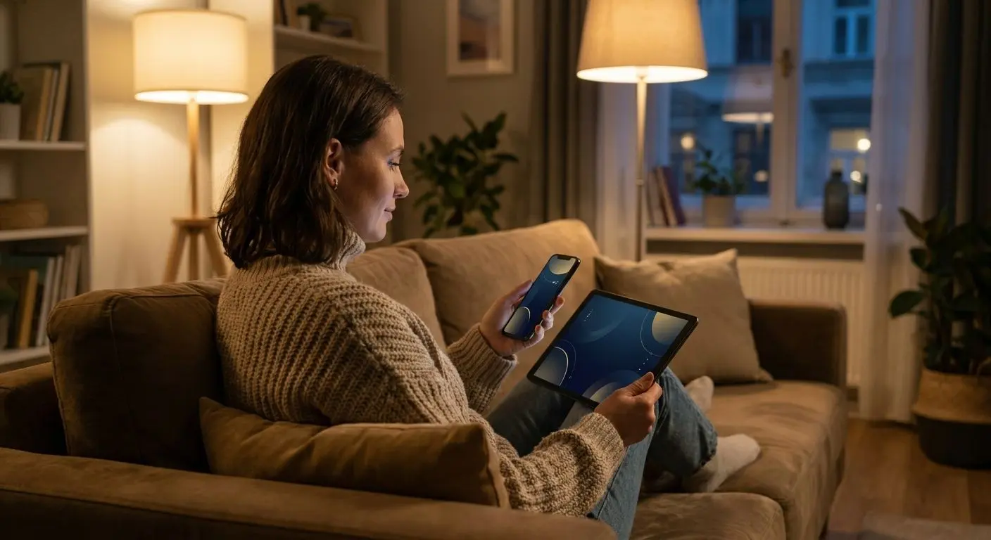 Mobiles Spielen auf Smartphone und Tablet zuhause
