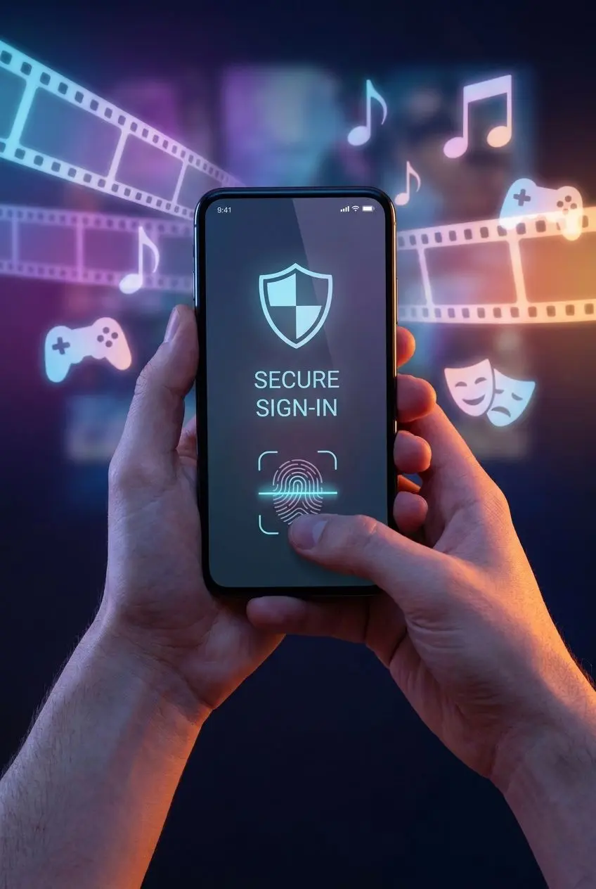 Mobiler Login auf einem Smartphone mit sicherer Anmeldemaske