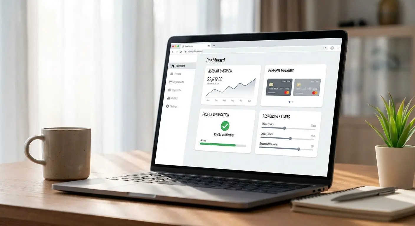 Übersichtliches Dashboard für Kontoeröffnung und Kontoverwaltung