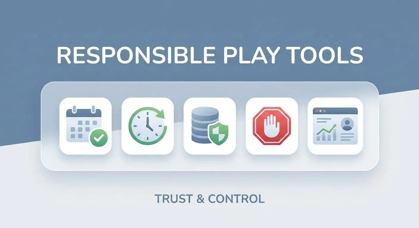 Symbole für Zeitlimit, Budgetlimit und Spielpause