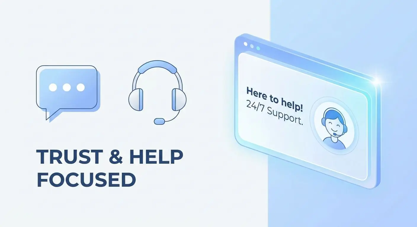 Freundliche Support-Illustration mit Chat-Symbol